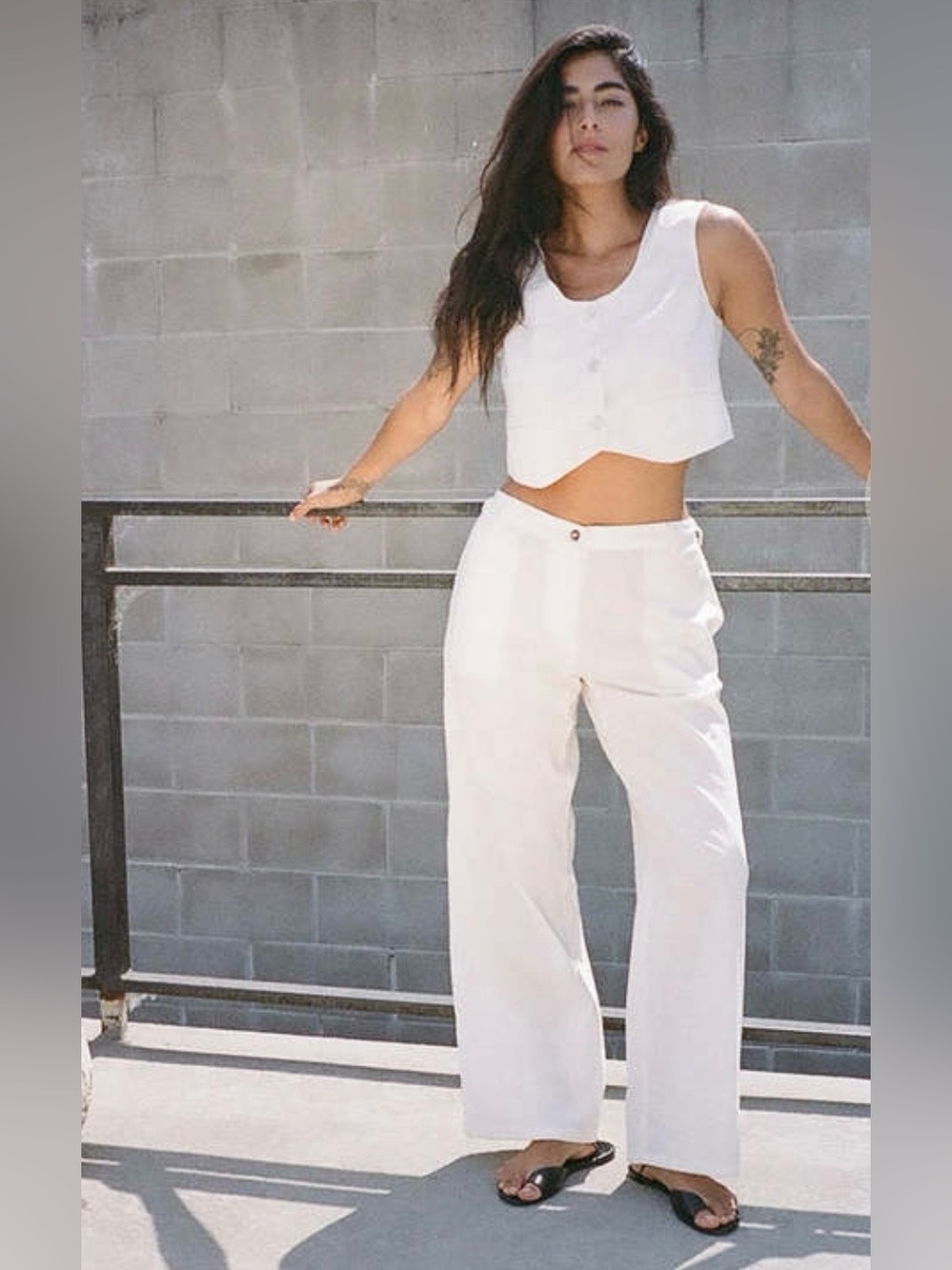 Ciao Lucia White Enzo Pant Linen Small NWT